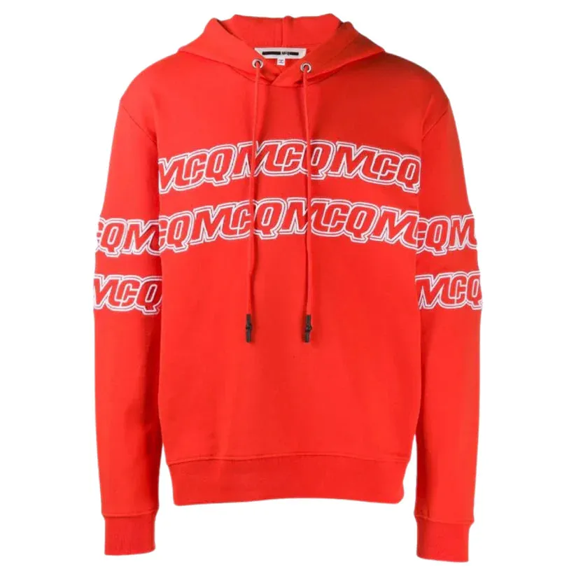 ALEXANDER MCQUEEN REPEAT LOGO HOODIE - RED