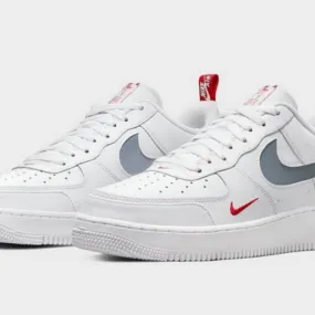 AUTHENTIC NIKE AIR FORCE 1 Cut Out Swoosh White Metallic...