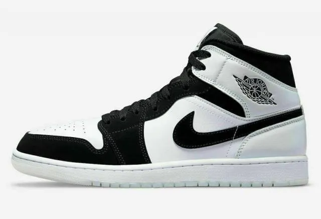 AUTHENTIC NIKE AIR JORDAN 1 MID SE White Metallic "DIAMO...