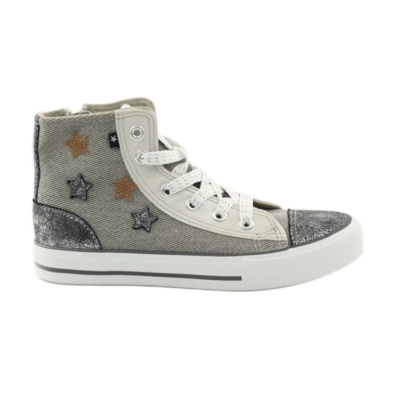 Big star 374068 star tied sneakers grey