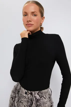 Black Lightweight Ribbed Turtleneck