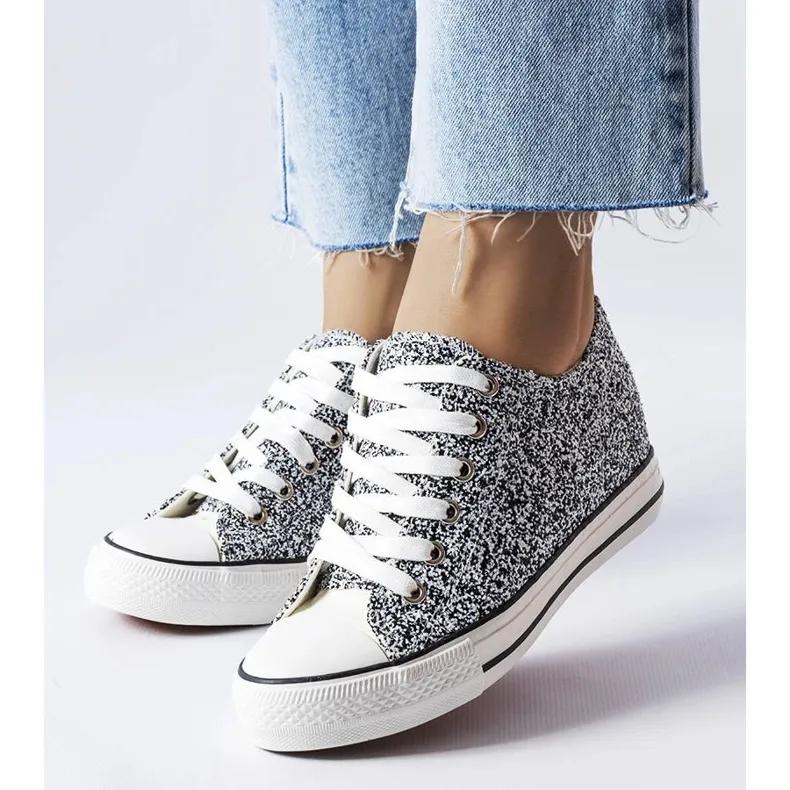 Black low wedge sneakers from Garceau white