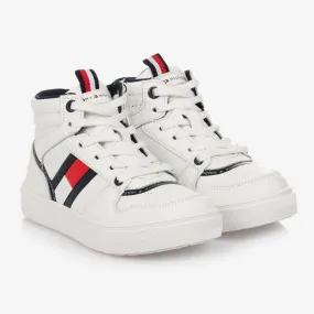 Boys White Hi-Top Trainers