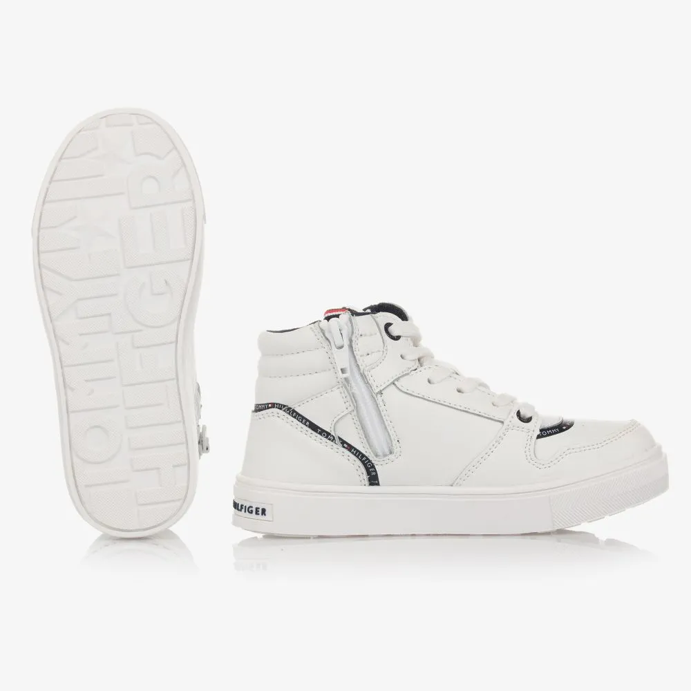 Boys White Hi-Top Trainers