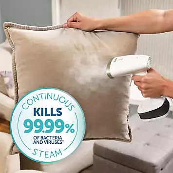 Breville CompactSteam Foldable Garment Steamer with Travel Bag - White & Gold | Kaleidoscope