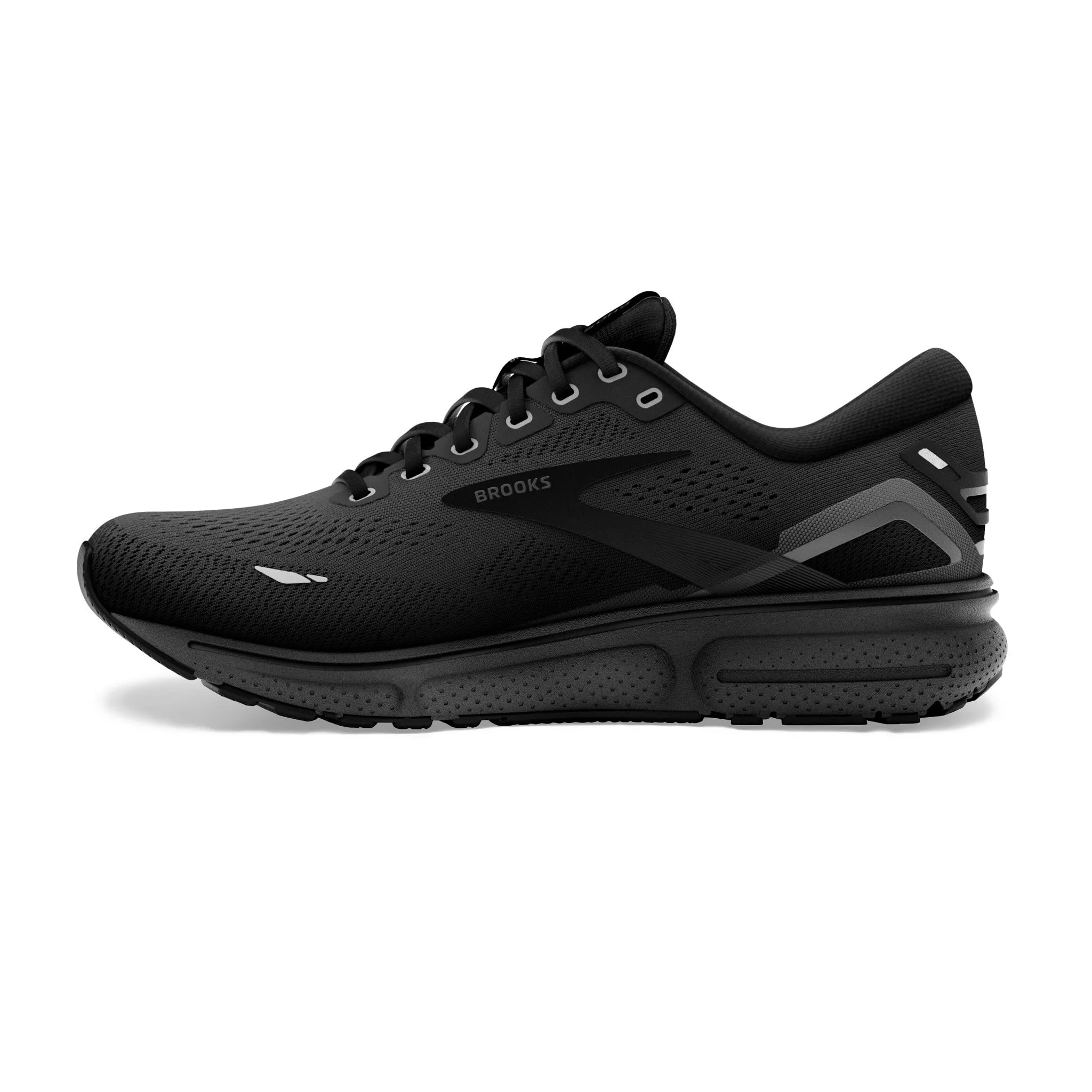 Brooks Men's Ghost 15 Wide Fit Running Shoes Black / Black / Ebony