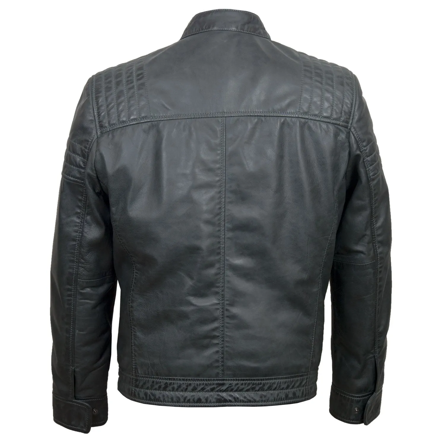 Budd: Men's Grey Leather Jacket