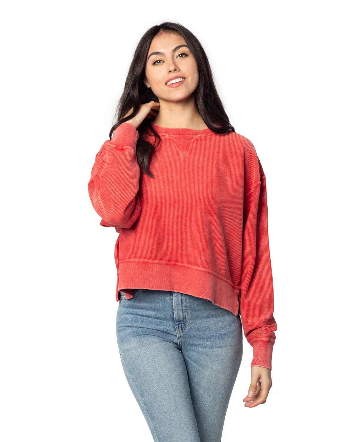 Chicka-d Ladies' Corded Boxy Pullover