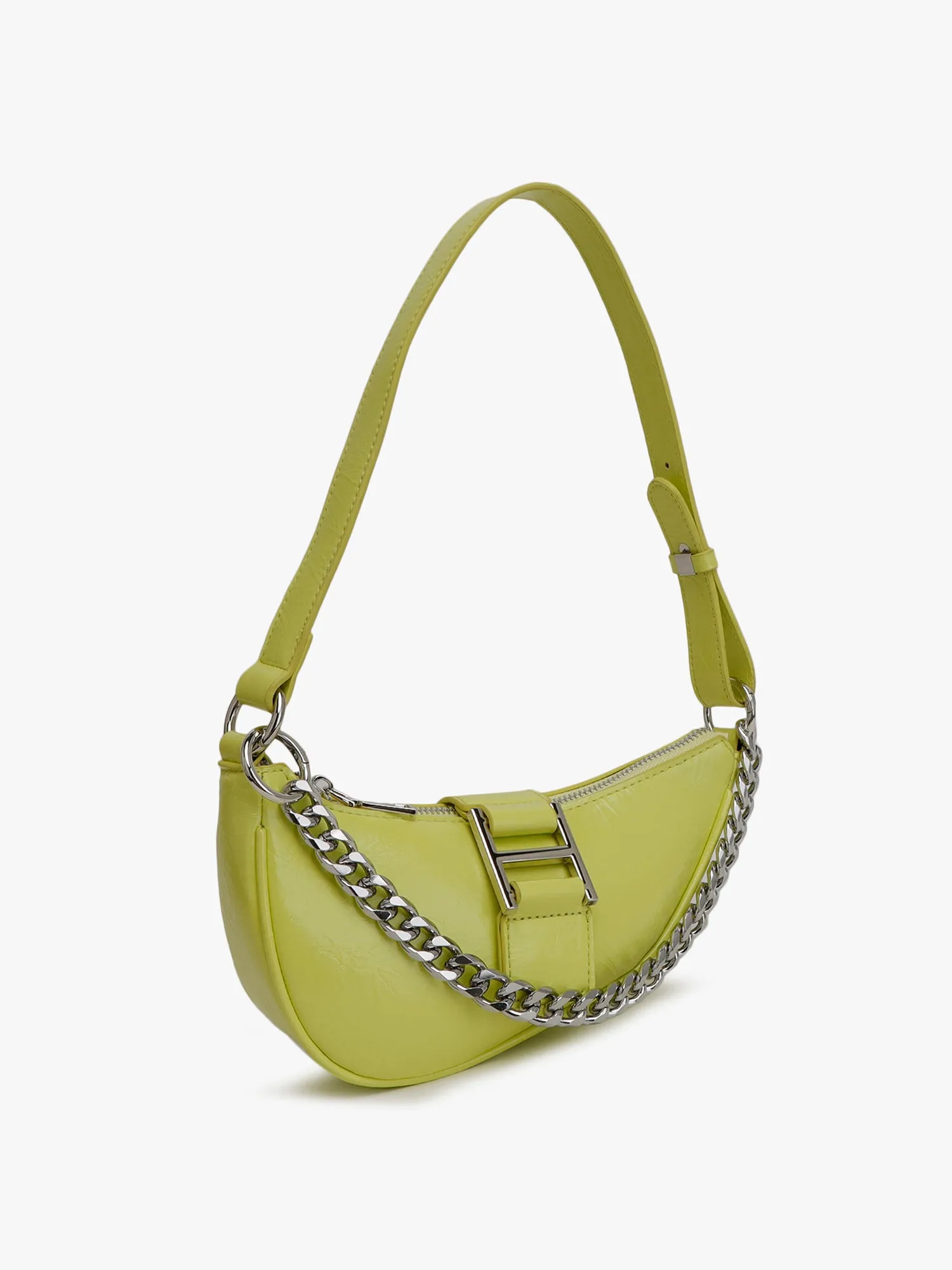 Chunky Chain Crescent Shoulder Bag