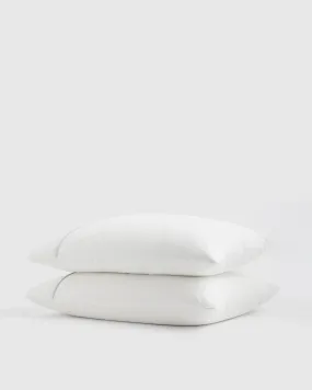 Classic Organic Percale Piped Pillowcase Set