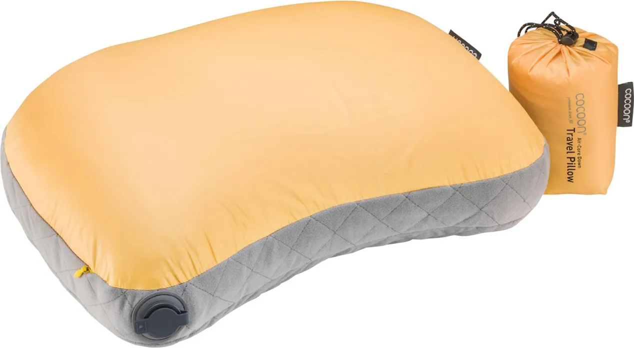 Cocoon Air-Core Down Travel Pillow Sunflower/Grey | Buy Cocoon Air-Core Down Travel Pillow Sunflower/Grey here | Outnorth