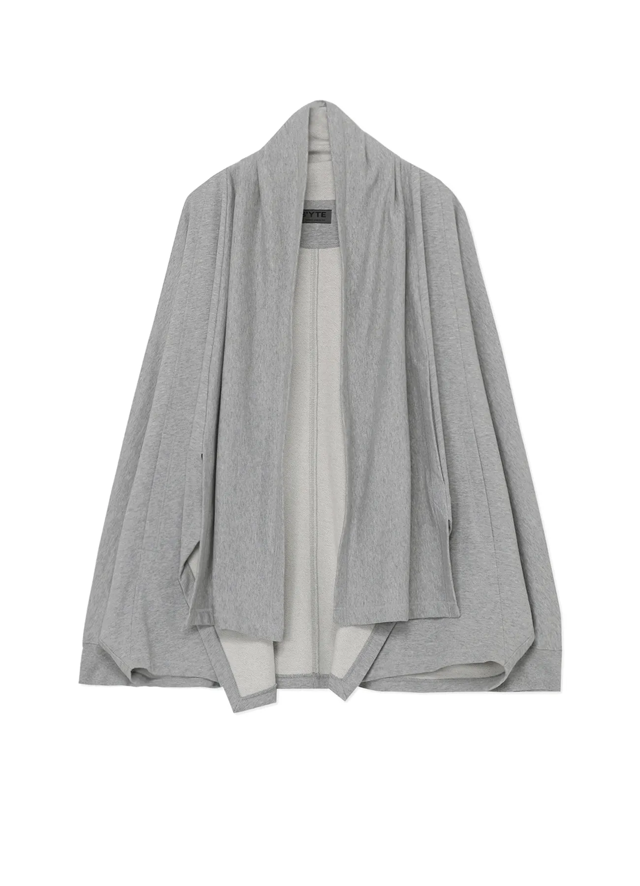 COTTON FLEECE DOLMAN SLEEVE CARDIGAN WITH STOLE COLLAR