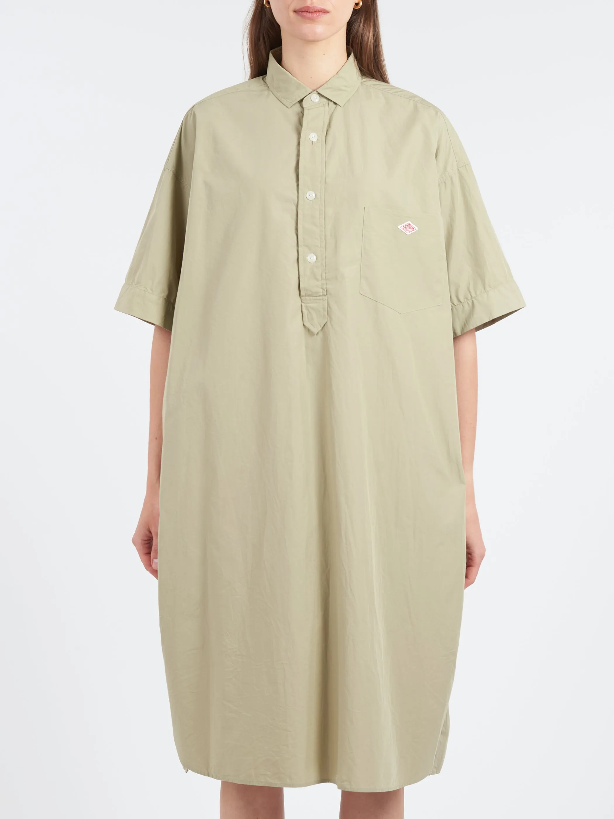 Cotton Poplin Pullover Shirt Dress