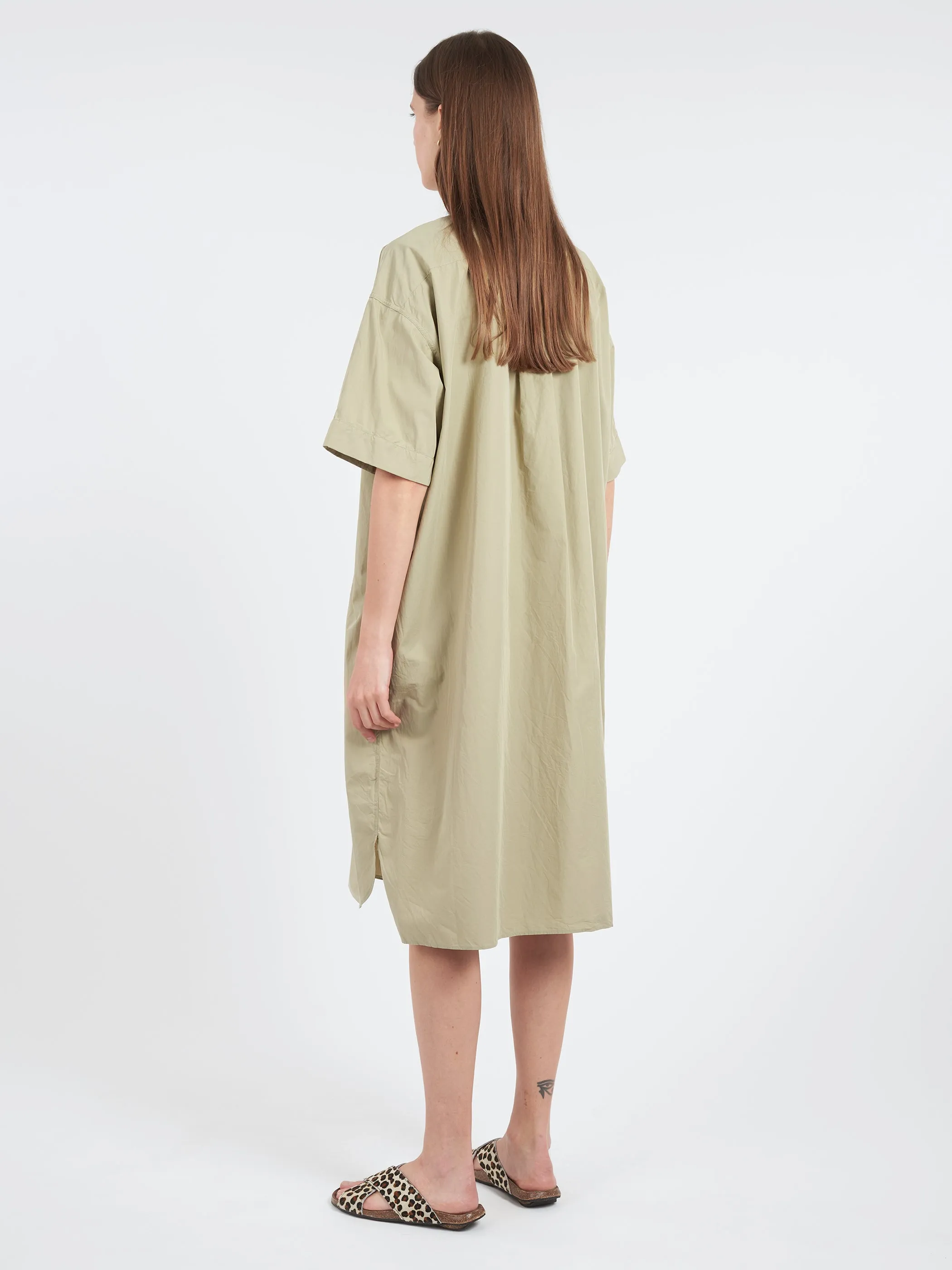 Cotton Poplin Pullover Shirt Dress