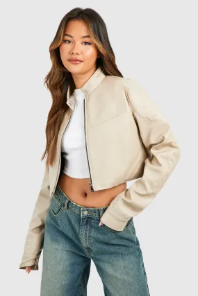 Cropped Moto Bomber Jacket