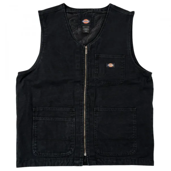 Dickies Men Duck Carpenter Vest (black / stone washed)