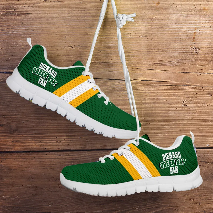 Diehard Green Bay Fan Sports Running Shoes White