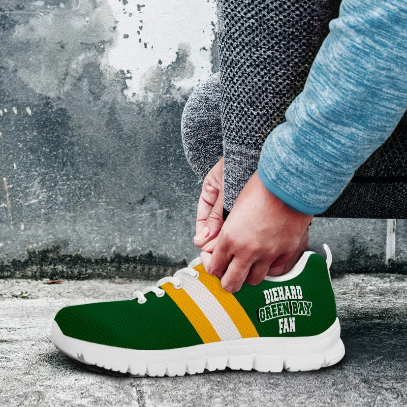 Diehard Green Bay Fan Sports Running Shoes White