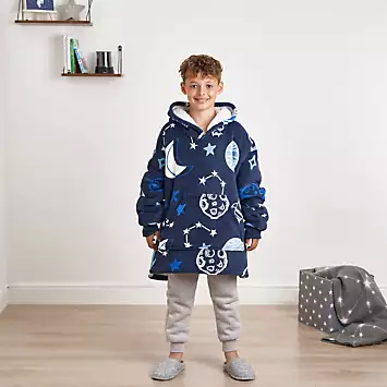 Dreamscene Space Print Kids Hoodie Blanket | Grattan