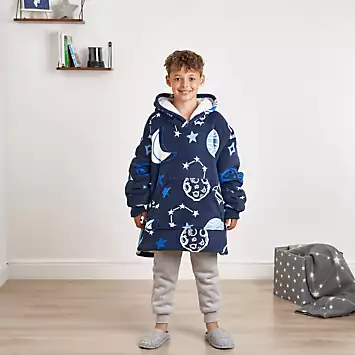 Dreamscene Space Print Kids Hoodie Blanket | Grattan