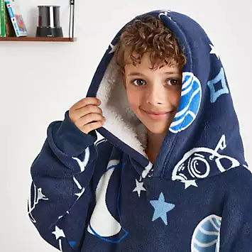 Dreamscene Space Print Kids Hoodie Blanket | Grattan