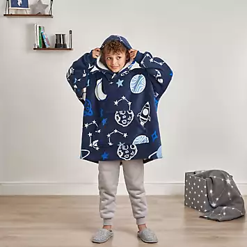 Dreamscene Space Print Kids Hoodie Blanket | Grattan