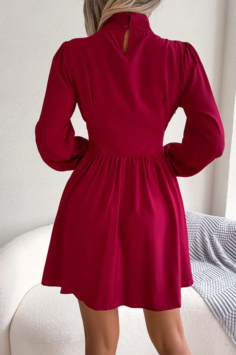 Elegant Simplicity Solid Solid Color Half A Turtleneck A Line Dresses