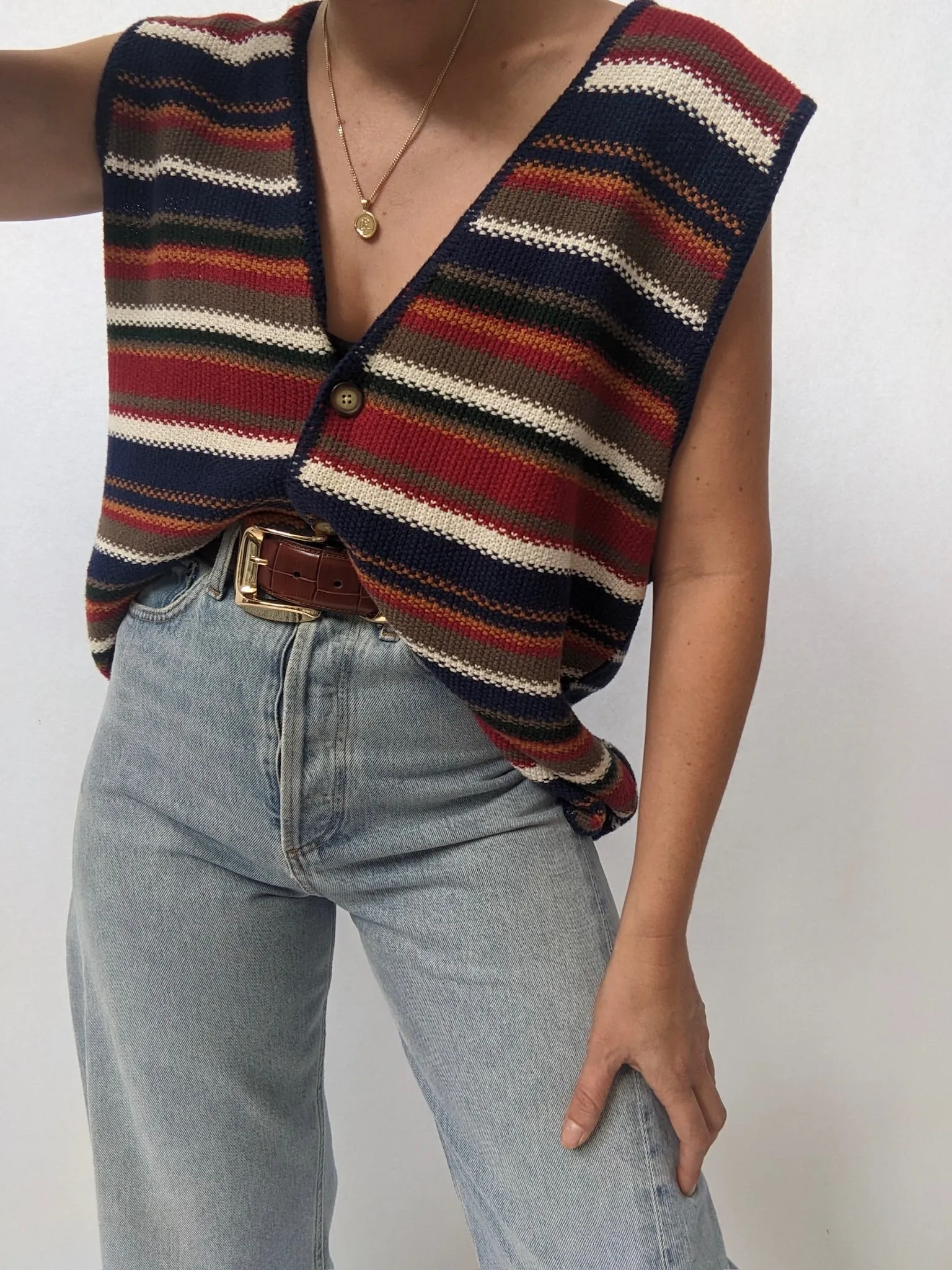 Favorite Vintage Striped Knit Vest