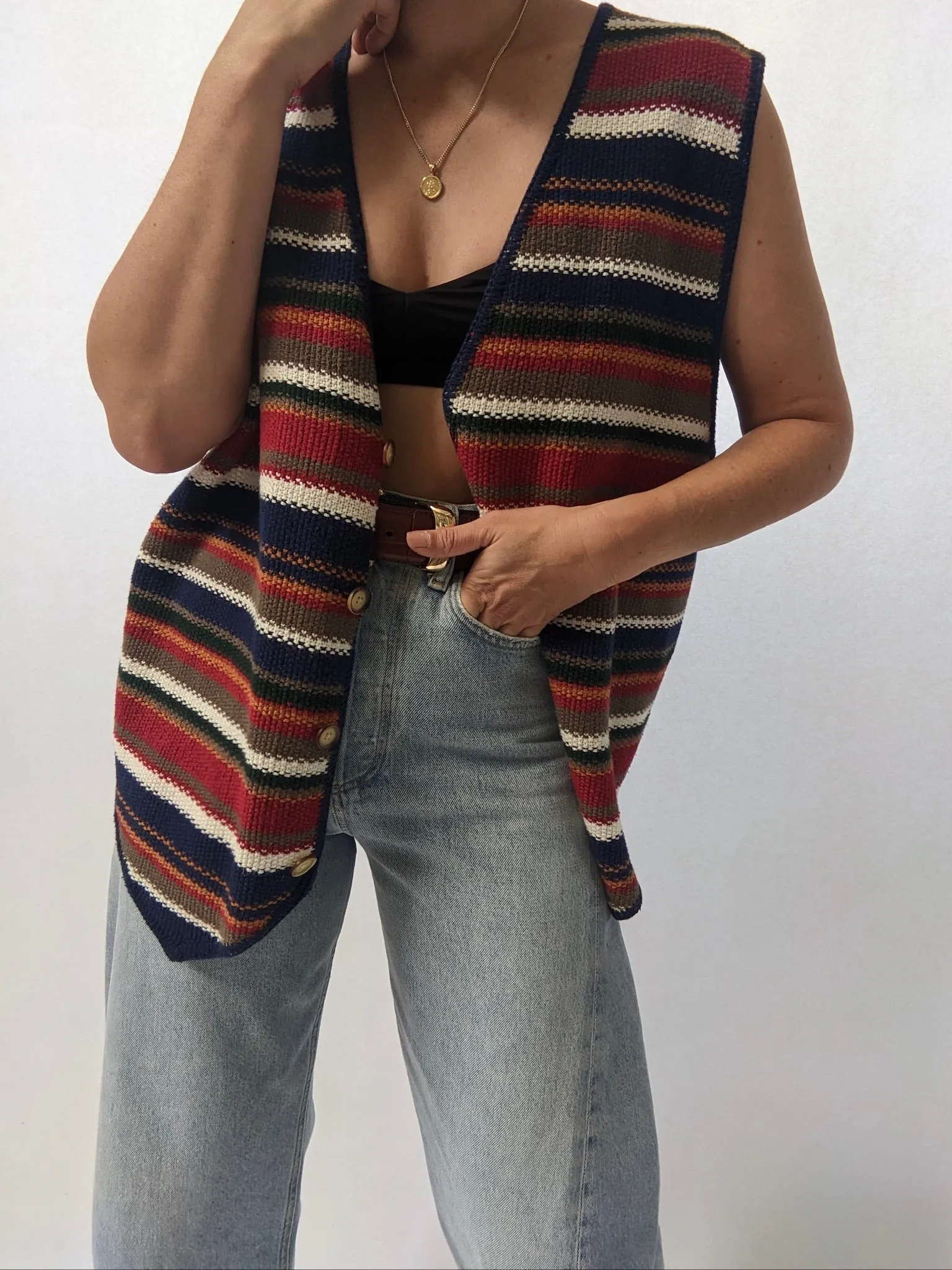 Favorite Vintage Striped Knit Vest