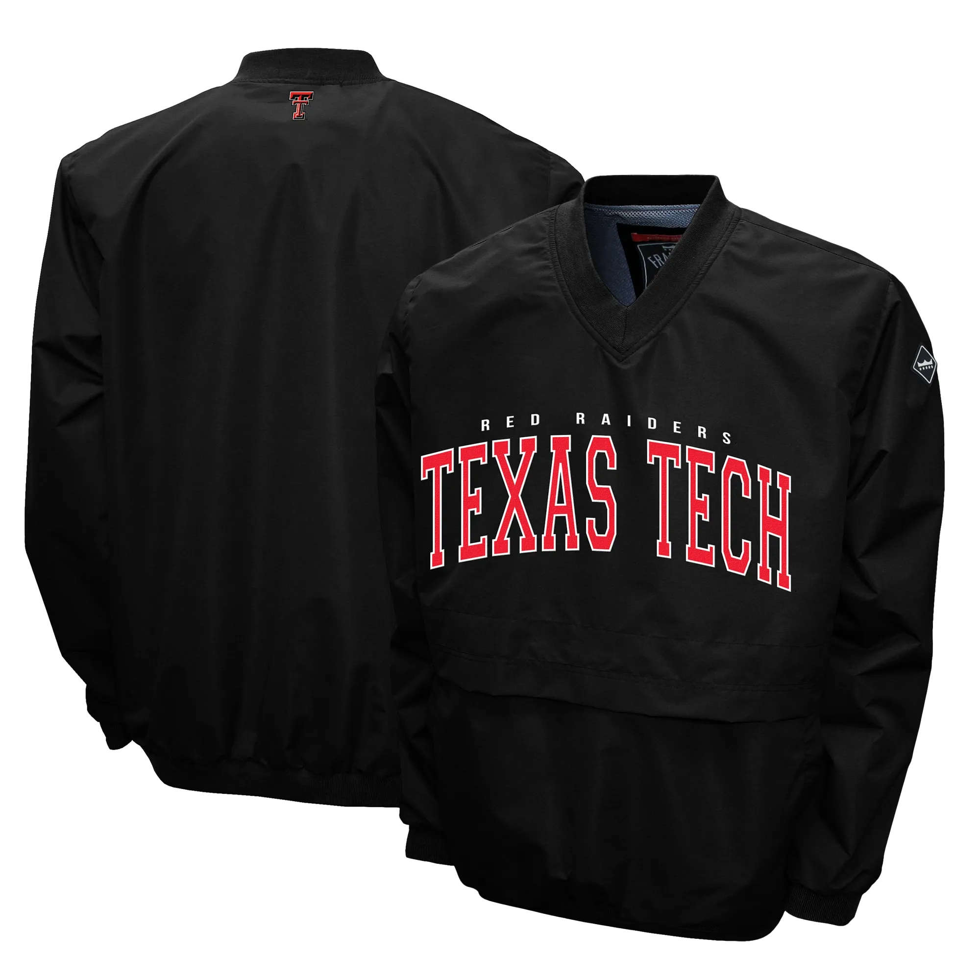 Franchise Club Texas Tech Red Raiders Black Members Windshell V-Neck Pullover Jacket