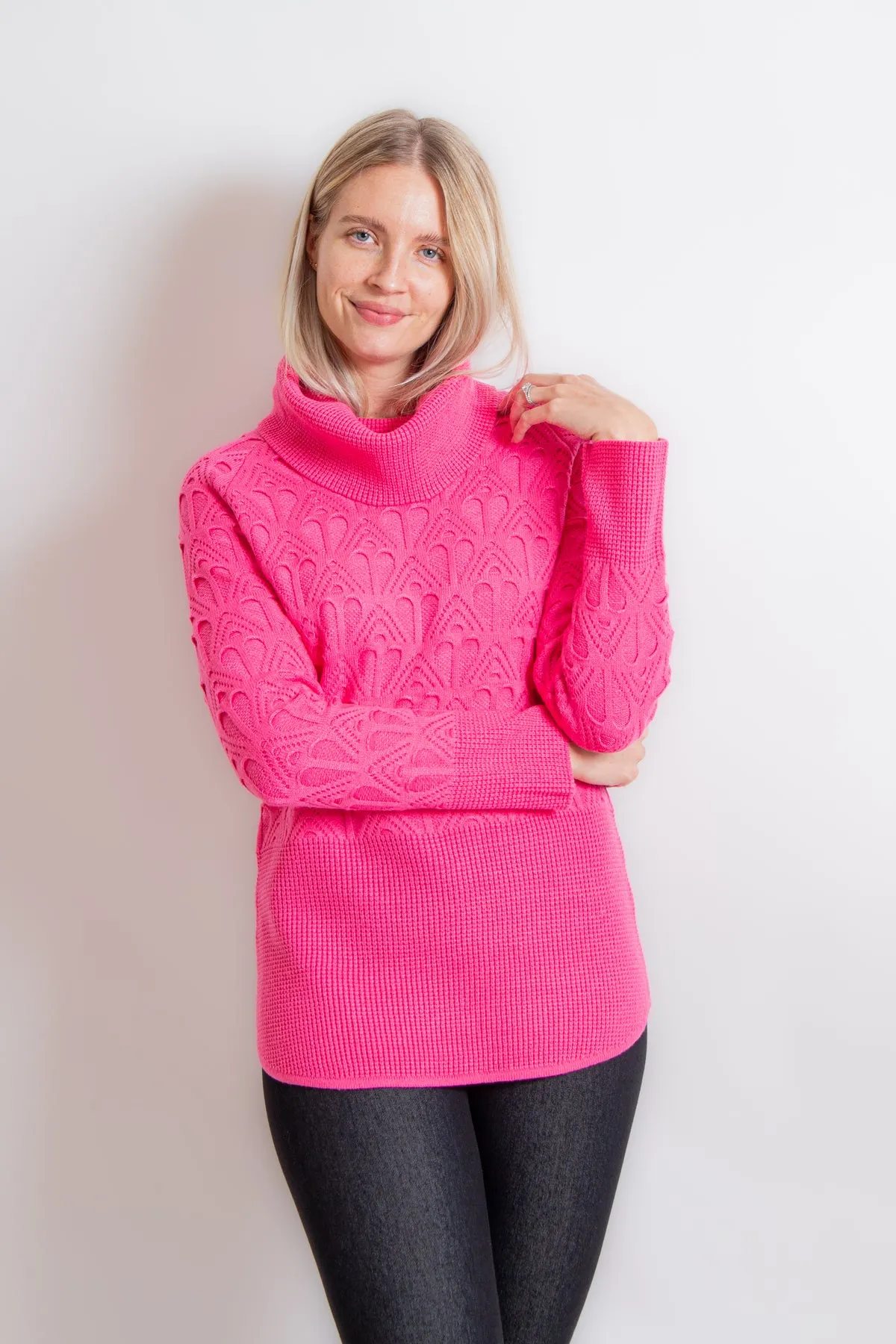 Fuchsia Turtleneck Sweater