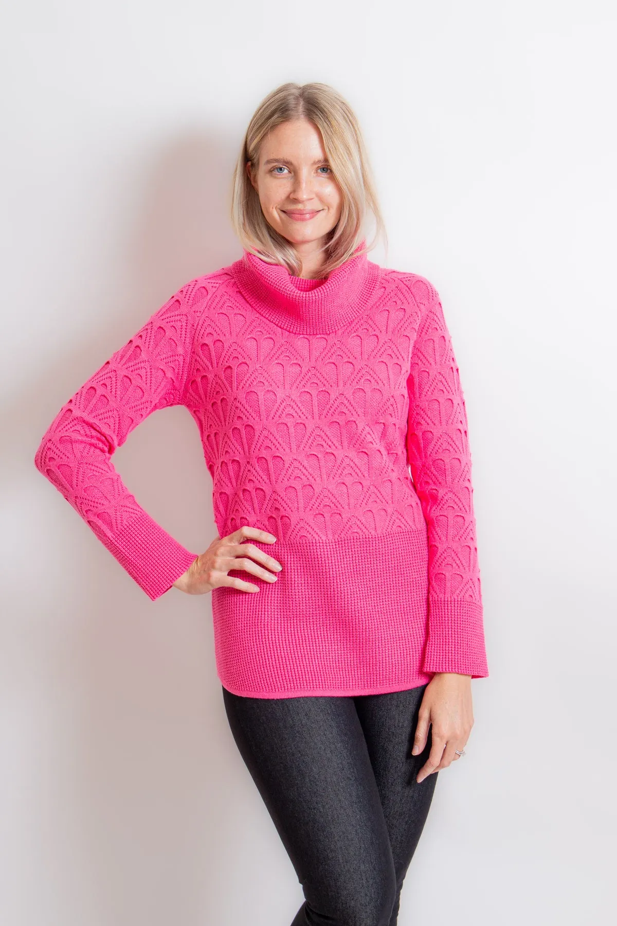 Fuchsia Turtleneck Sweater