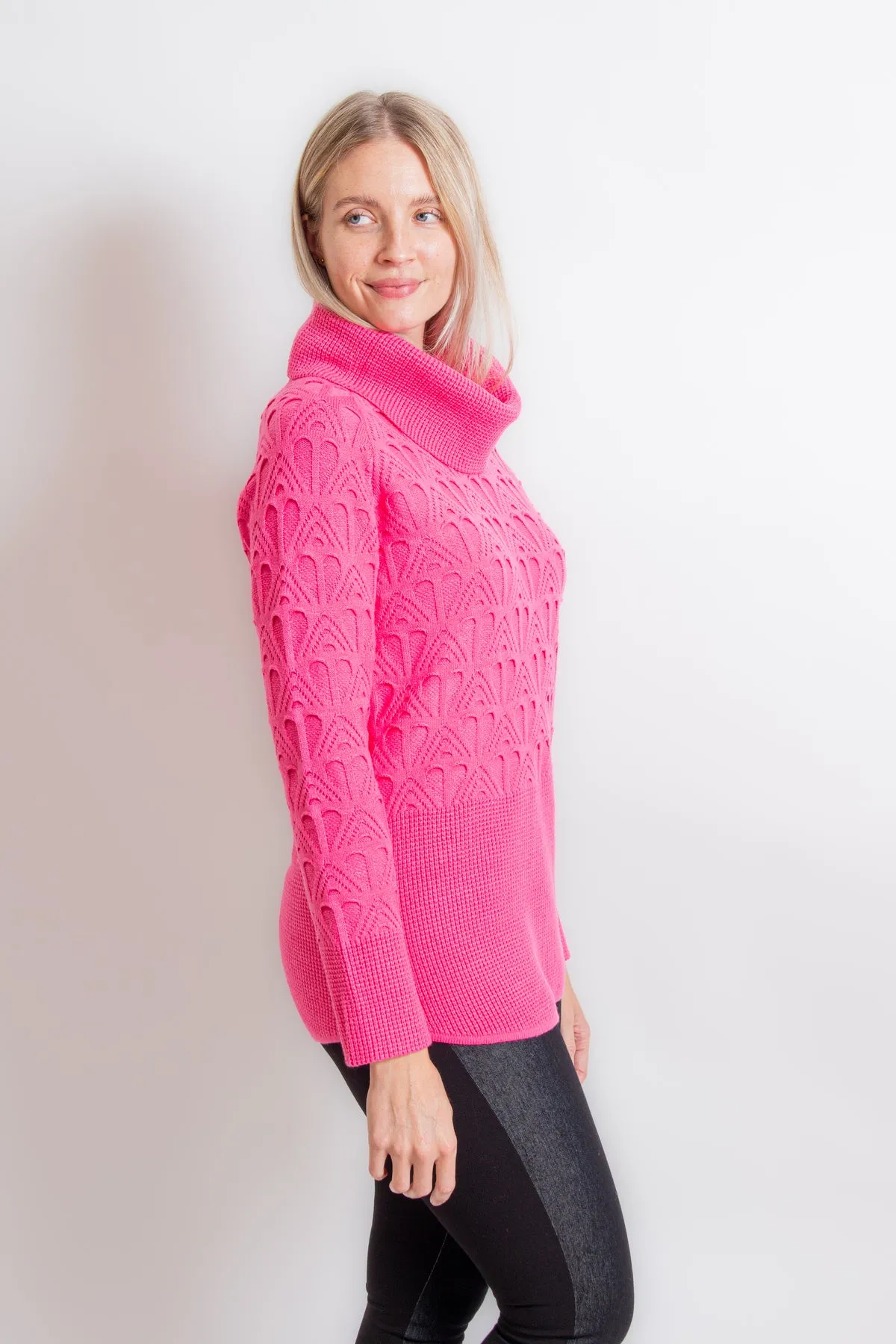 Fuchsia Turtleneck Sweater