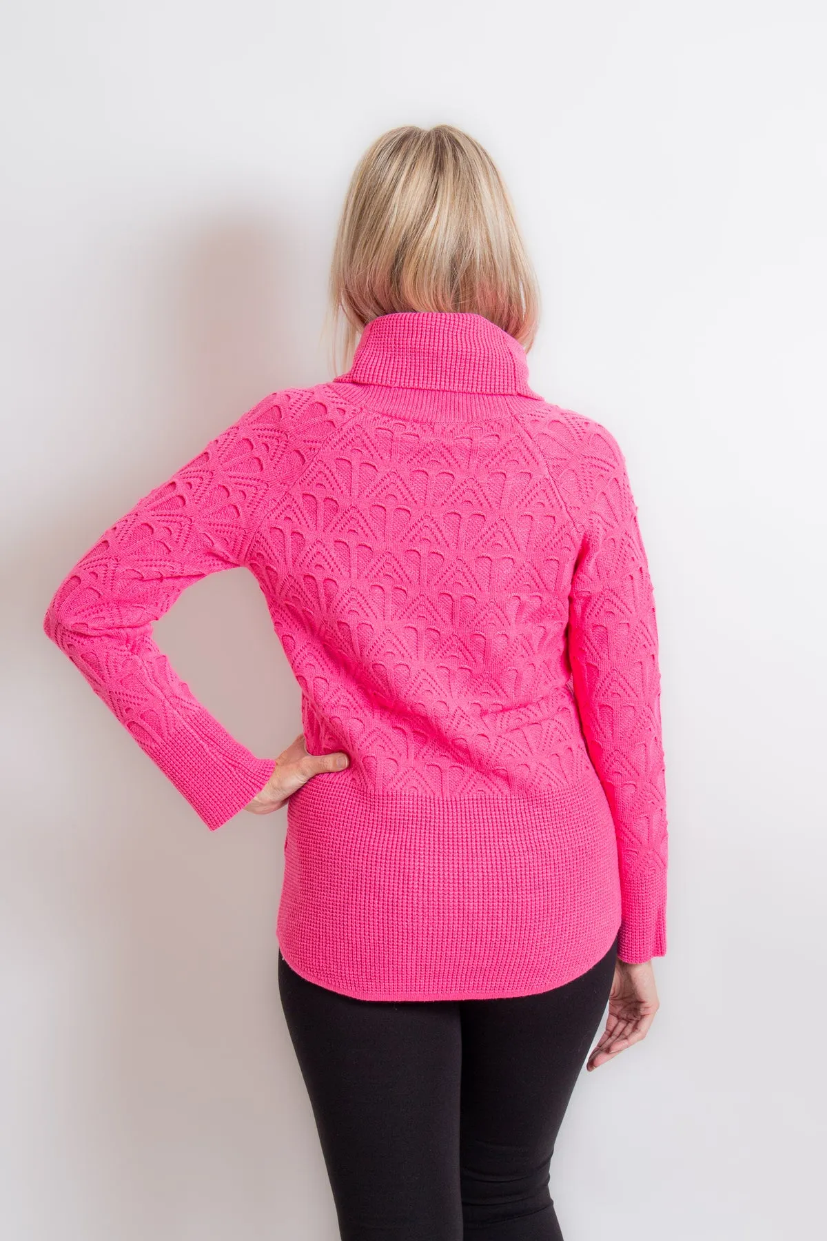 Fuchsia Turtleneck Sweater