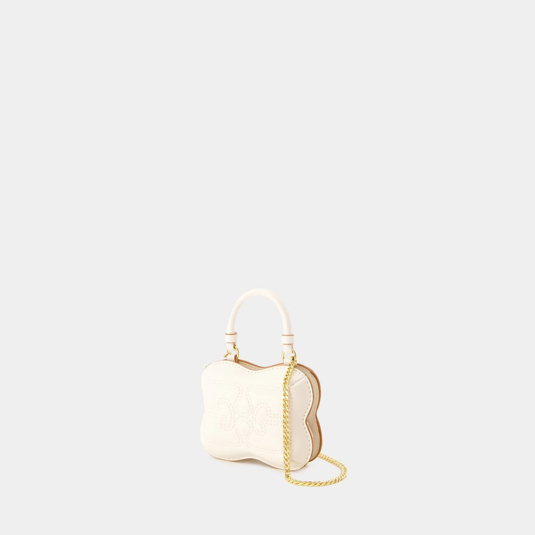 Ganni  Butterfly Nano Crossbody - Ganni - Synthetic Leather - Beige