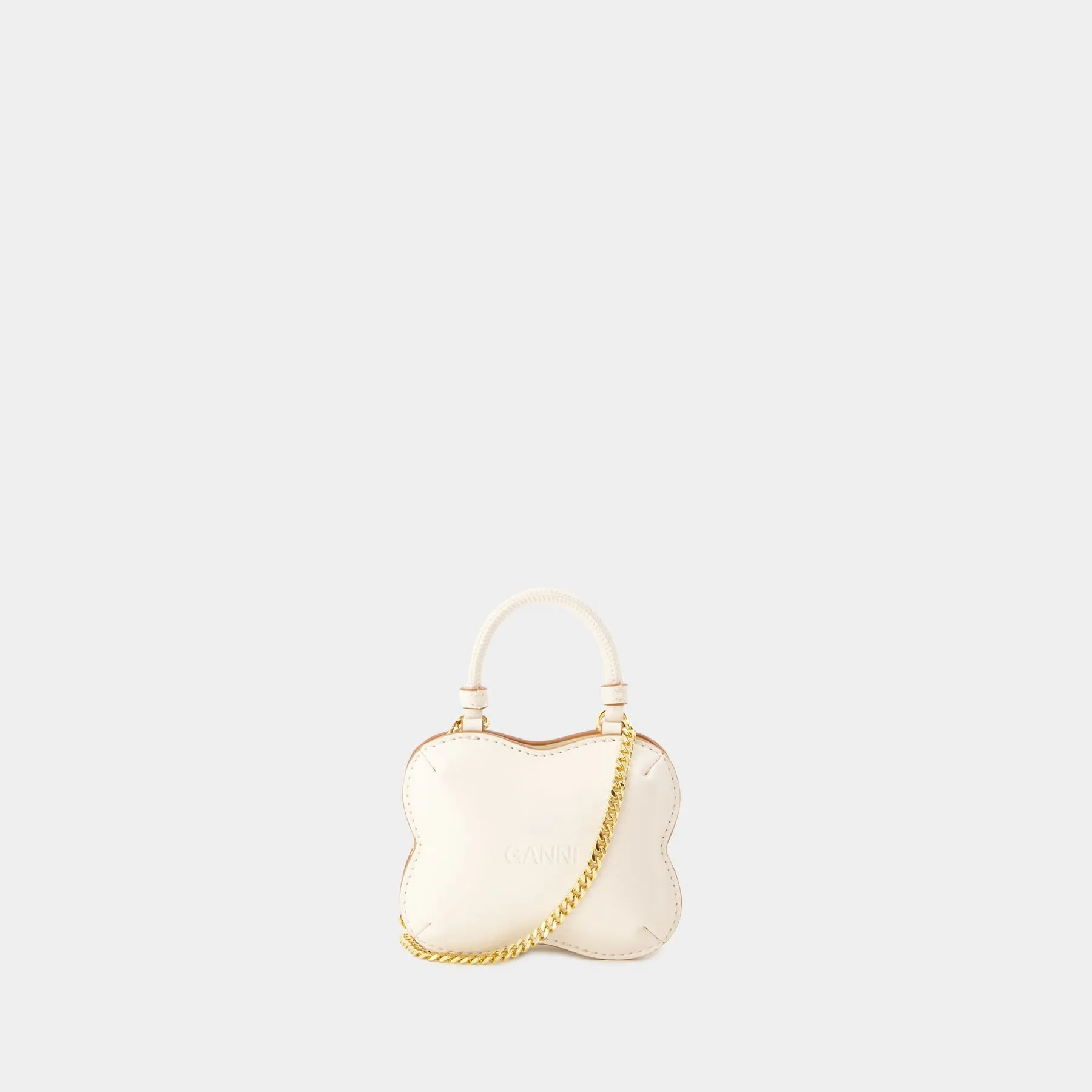 Ganni  Butterfly Nano Crossbody - Ganni - Synthetic Leather - Beige