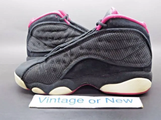 Girls' Nike Air Jordan XIII 13 Black Voltage Cherry Whit...