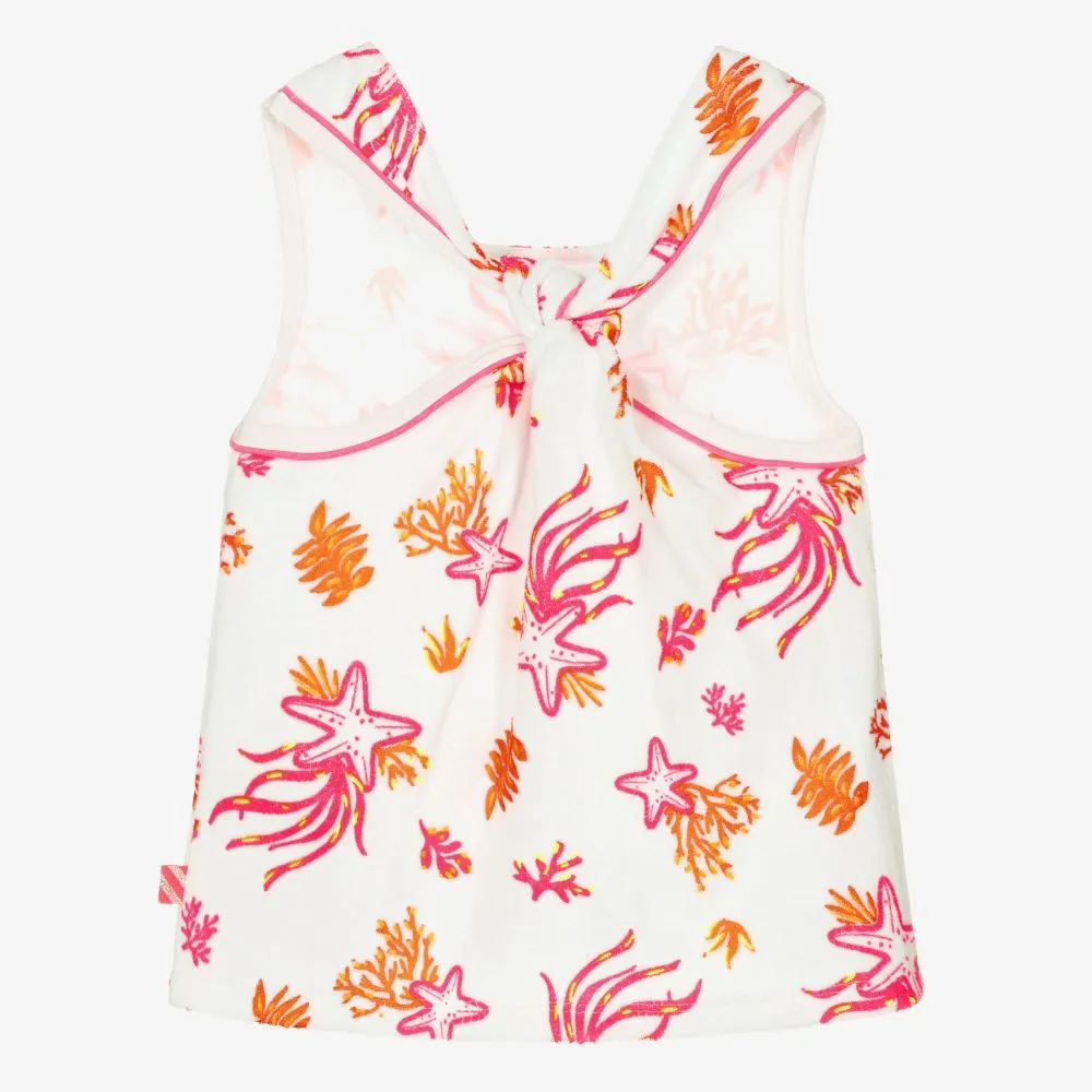 Girls White Towelling Vest Top