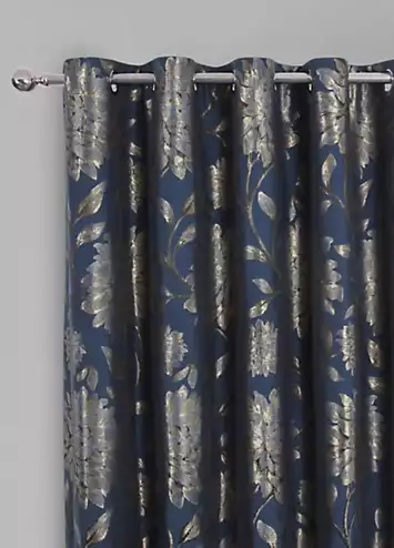 Home Curtains Elanie Jacquard Pair of Lined Eyelet Curtains | Kaleidoscope