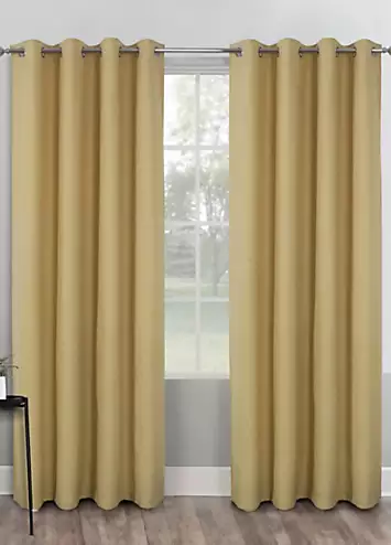 Home Curtains Woolacombe Pair of Herringbone Tweed Thermal Blackout Eyelet Curtains | Kaleidoscope