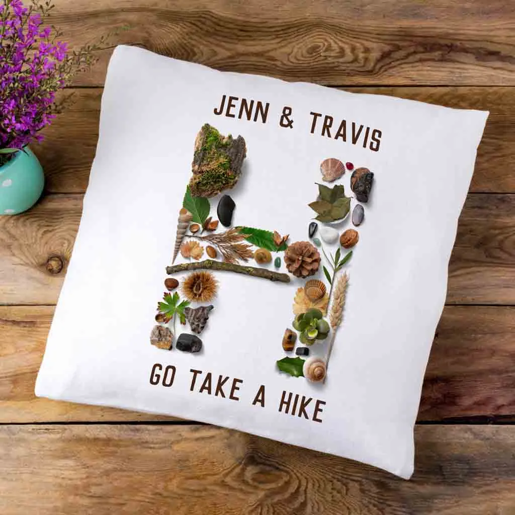 Home Decor Pillow Cover with a Nature Inspired Monogram