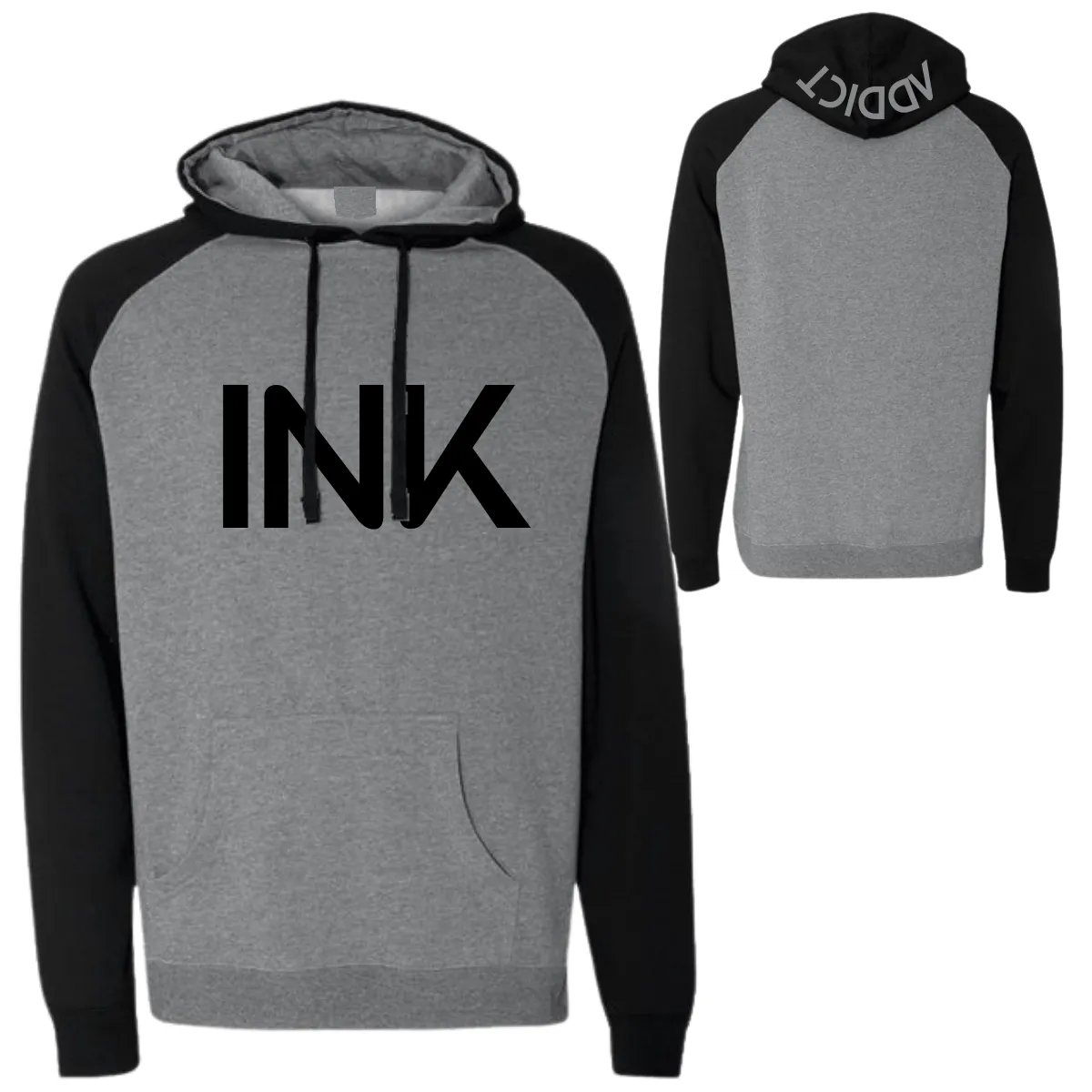 INK Gunmetal Heather / Black Men's Raglan Pullover