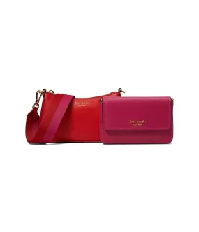 Kate Spade New York Double Up Color-Blocked Saffiano Leather Double Up Crossbody