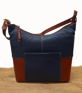 Leather Scooped Shoulder Bag - Mohawk