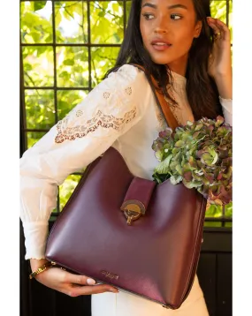 Luella Grey Alexi Plum/Tan Hobo Tote | Simply Be