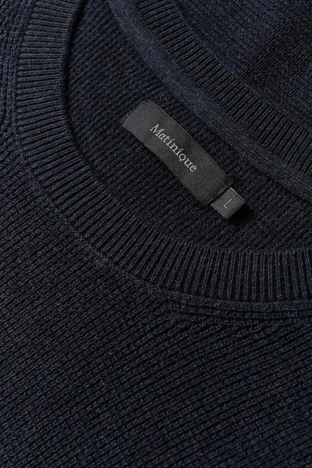 Matinique Malagoon Pullover - Dark Navy Melange