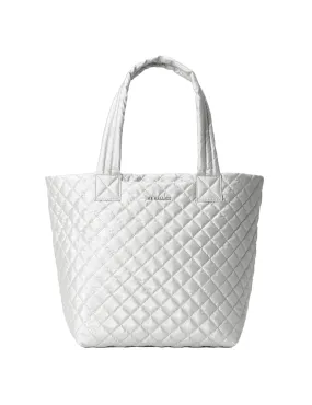 Medium Metro Tote Deluxe - Oyster Metallic