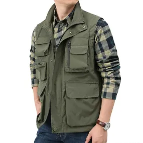 Men's Outdoor Waterproof Quick-Drying Multi-Pocket Vest 52338581Y