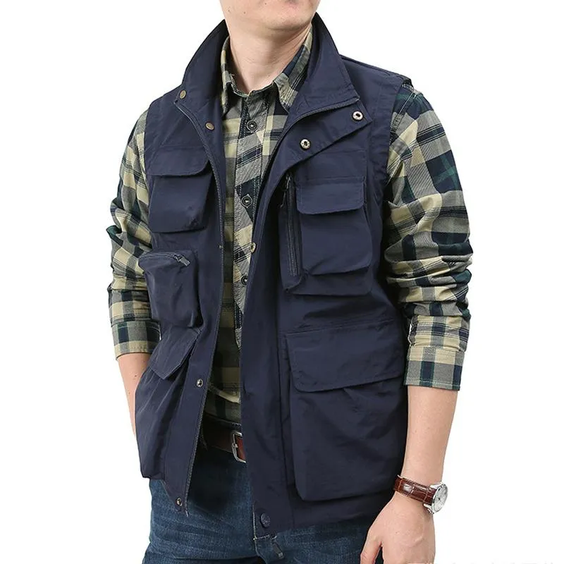 Men's Outdoor Waterproof Quick-Drying Multi-Pocket Vest 52338581Y