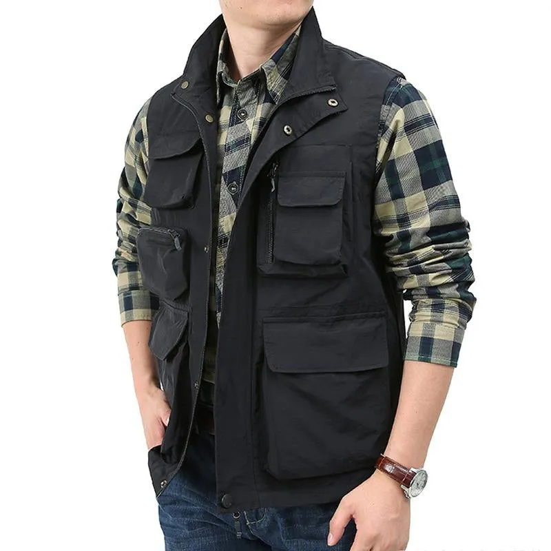 Men's Outdoor Waterproof Quick-Drying Multi-Pocket Vest 52338581Y